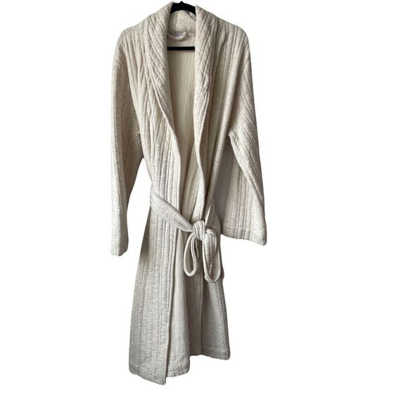 New $179 PARACHUTE Unisex Cozy Knit Robe in Natural Size Large - Picture 5 of 8